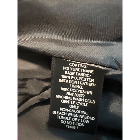 Womens Black Faux Leather Moto Jacket Bold Elements Medium - Picture 6 of 10